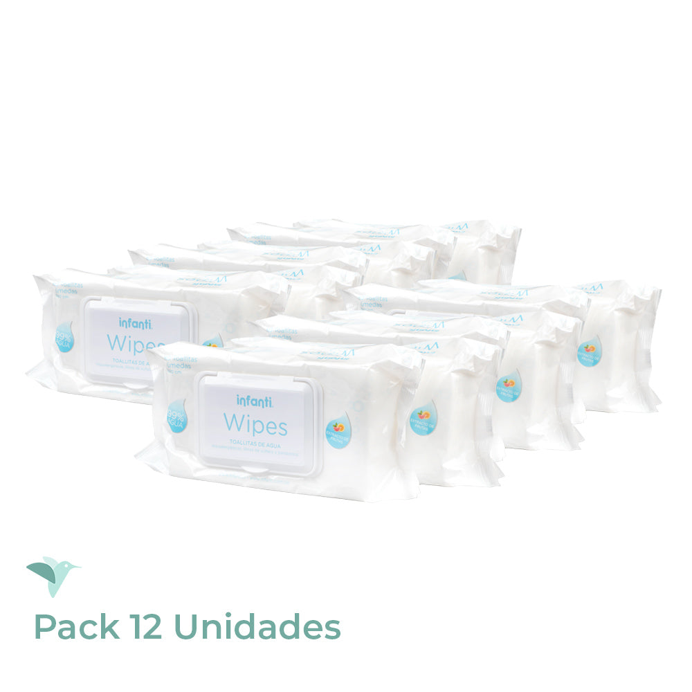 Caja 12 Paquetes de Toallitas de agua Infanti