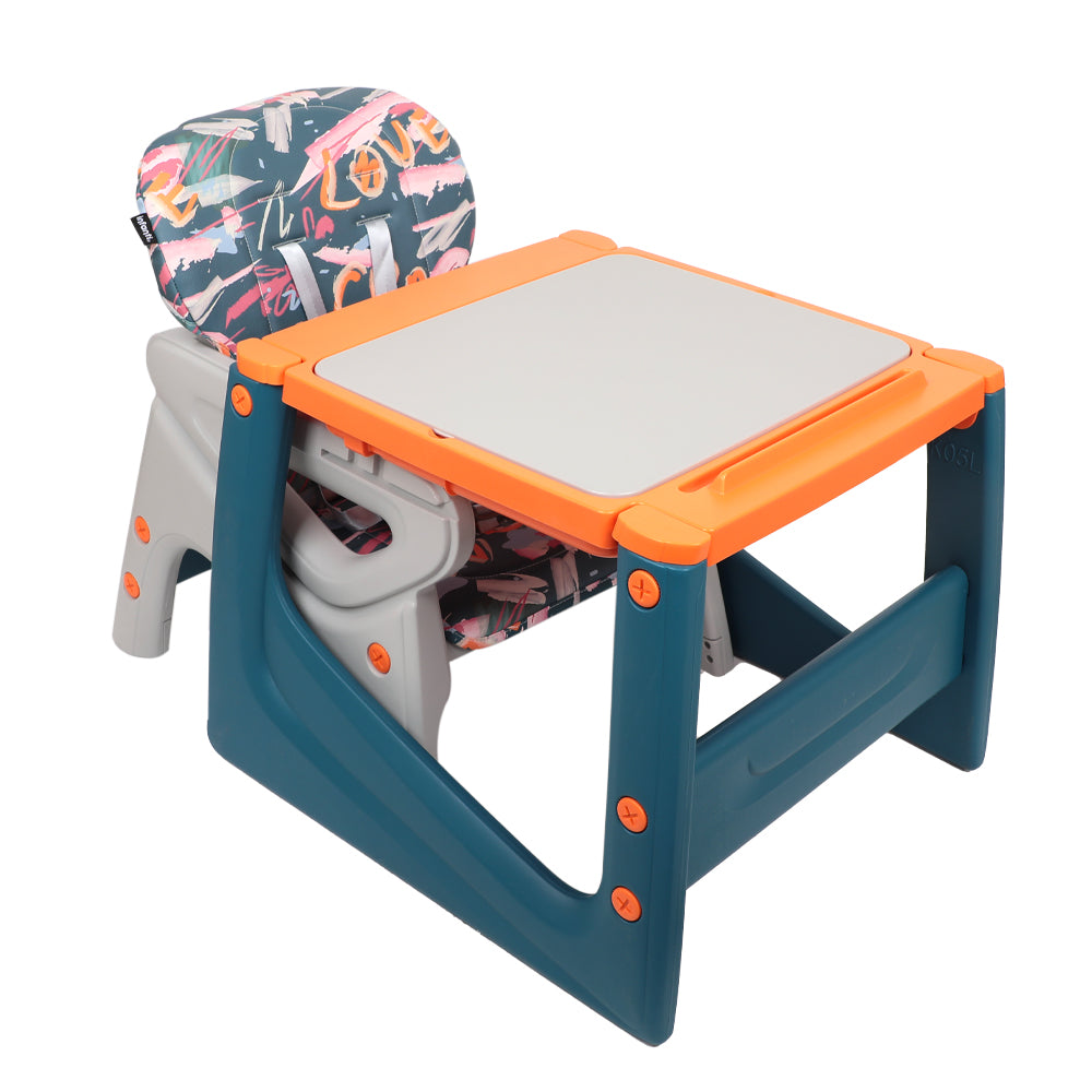 Silla de comer alta Sit-up plus naranja-azul