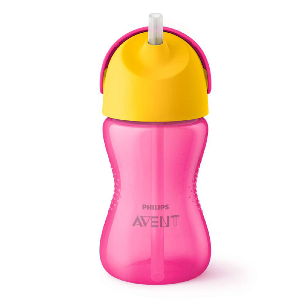 Vaso con Bombilla Flexible de 300 Ml/7 Oz Dino Niña