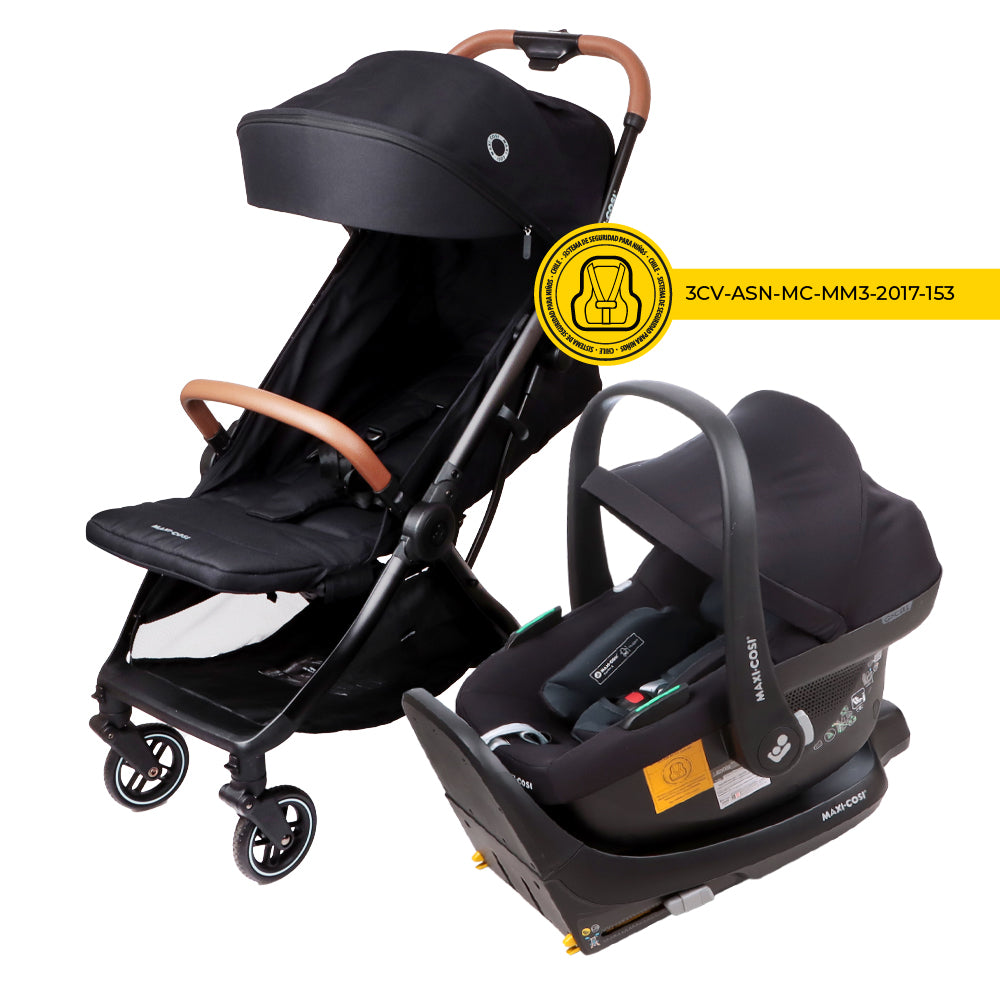 Coche Travel System Eva 3 + Cabriofix I-Size Negro Maxi Cosi