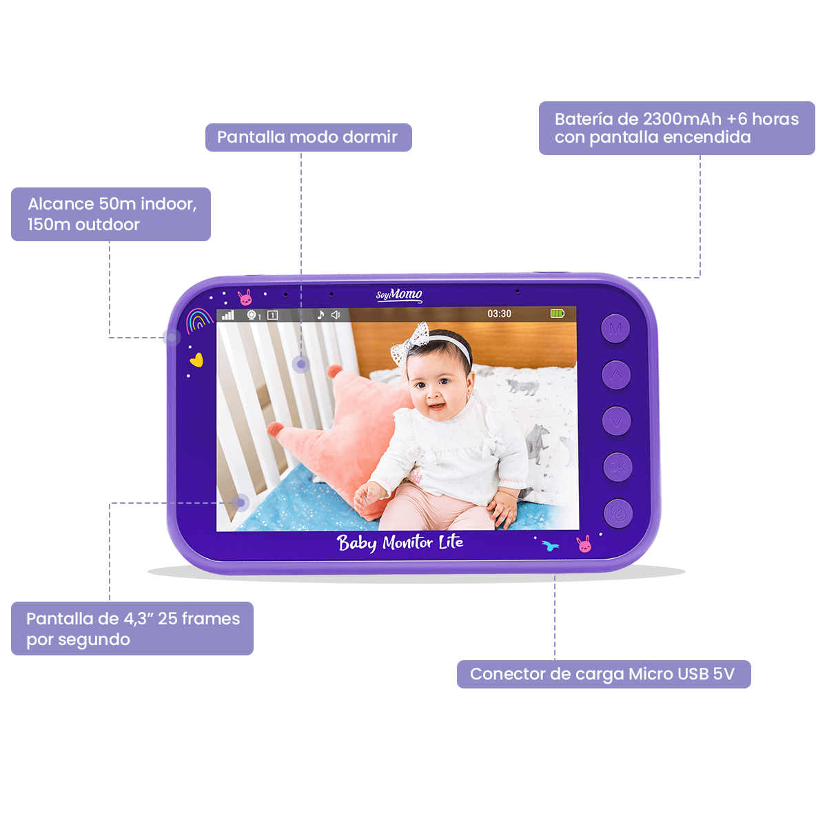 Baby Monitor Lite Morado