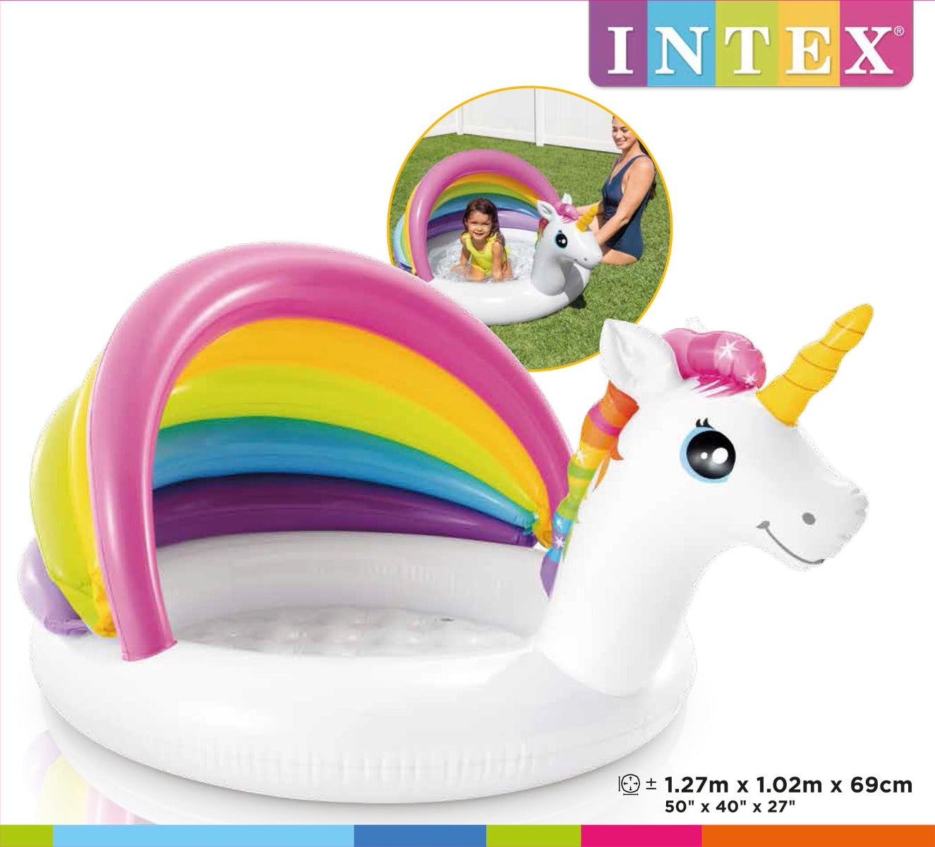 Piscina bebe unicornio 127 x 102 x 69 cm