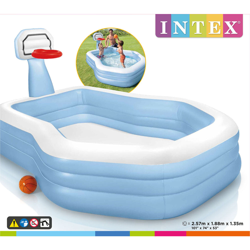Piscina Familiar Shootin Hoops 257x188x135cm Intex