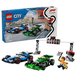 Lego City: Parilla de F1 con Autos de Carrera VCARB y Sauber