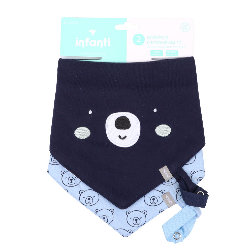 Bipack Baberos Impermeables Niño Azul Infanti
