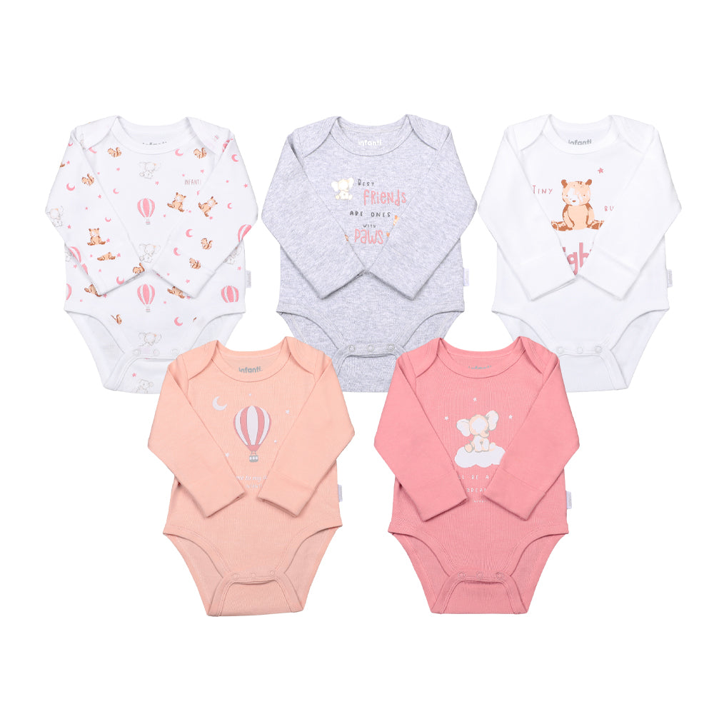 Quintupack Body Baby Animals Niña Algodón Infanti