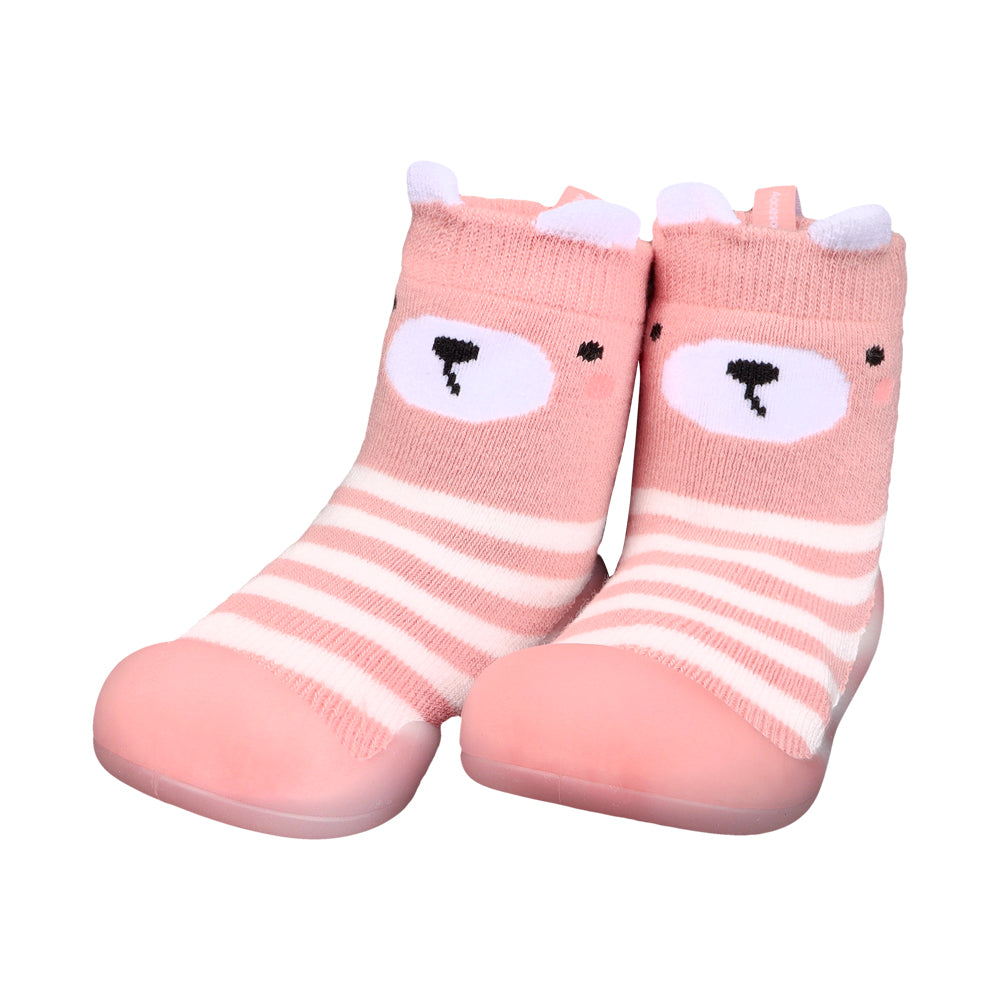 Calcetines Con Suela Raya Rosado Infanti