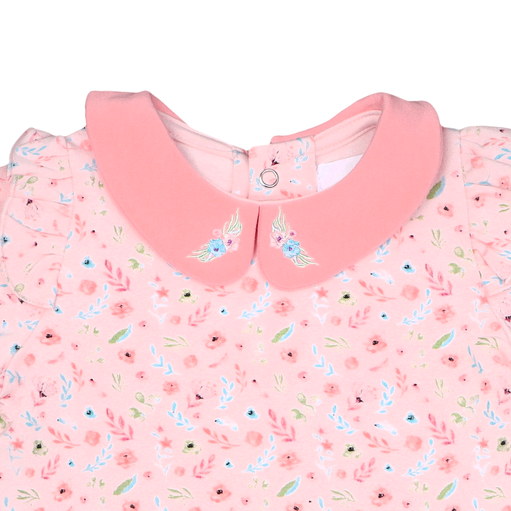 Conjunto Flower Niña Franela Infanti Rosado