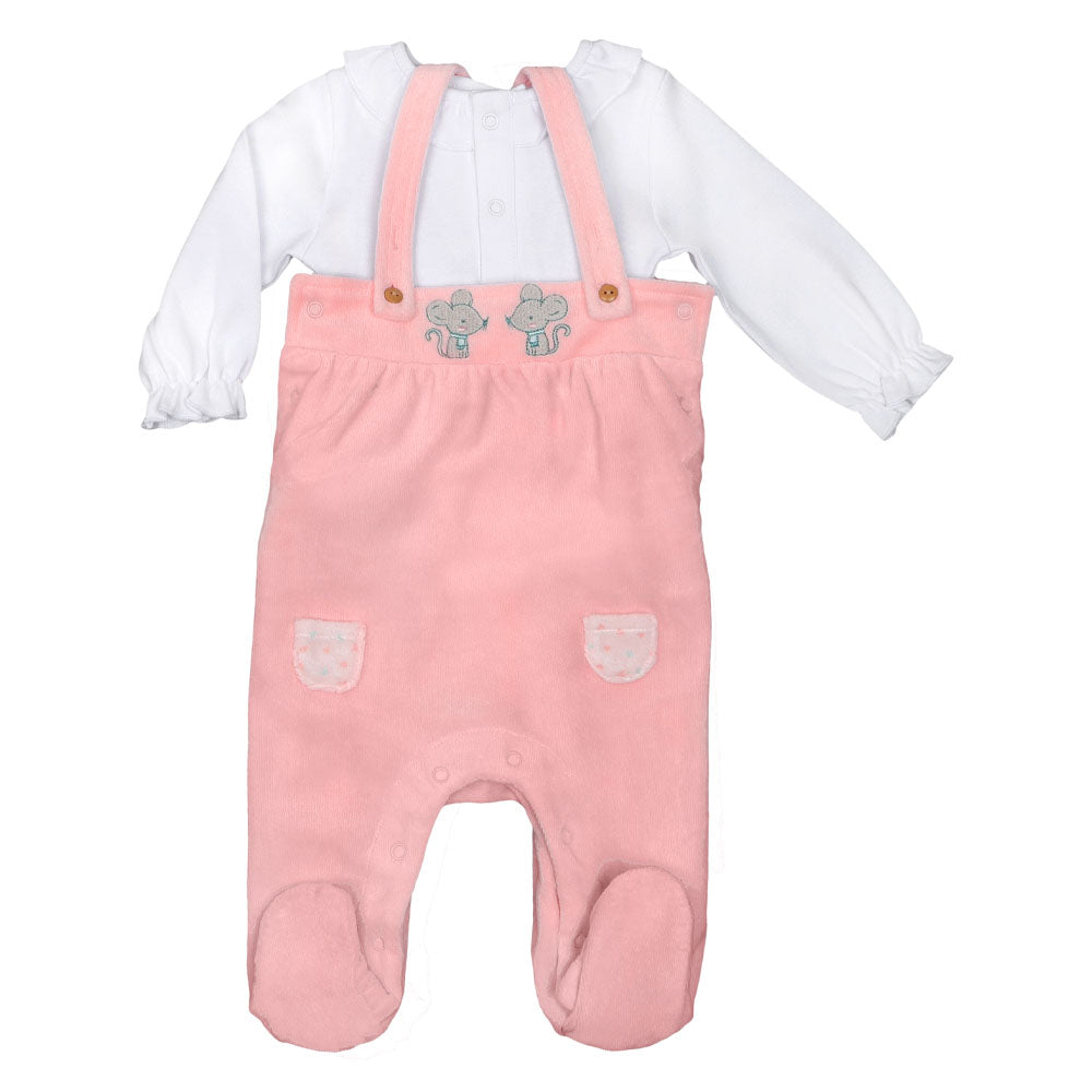 Conjunto Jardinera Bebe Ratoncito Niña Plush Infanti