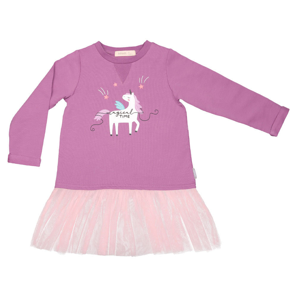 Conjunto Vestido Unicornio Niña Sport Franela Infanti