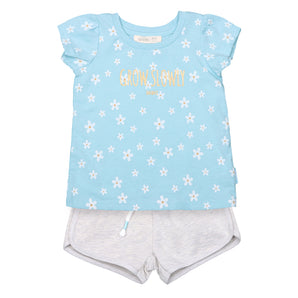 Conjunto Flowers Short Niña