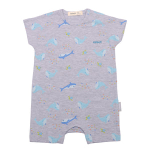 Osito Corto Manga Kimono Sealife Niño Gris Infanti