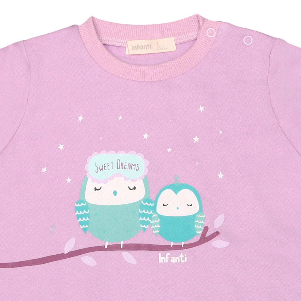Pijama 2 Piezas Con Patitas Franela Niña Infanti