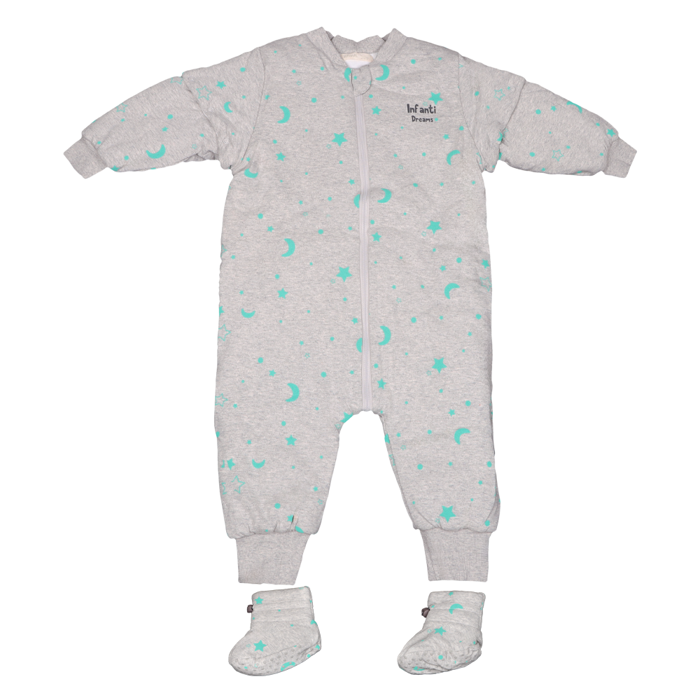 Pijama Saquito Con Mangas Y Patitas Desmontables Unisex Tog Gris Infanti