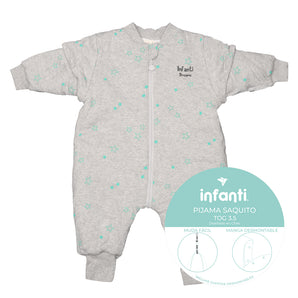 Pijama Saquito Con Mangas Y Patitas Desmontables Unisex Tog Gris Infanti