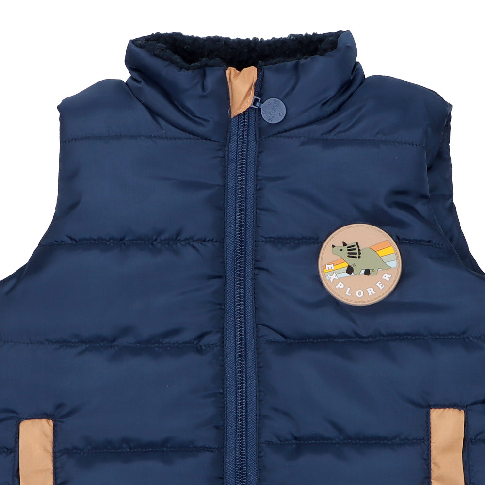 Parka Sin Manga Con Chiporro Niño Dino Infanti